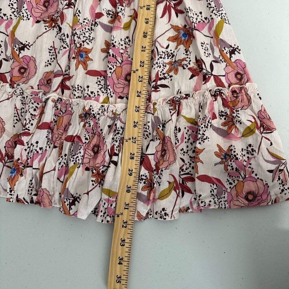 Bohemian Tiered Mini Dress Size S Blush Babydoll‎ Bloomcore - Picture 11 of 12